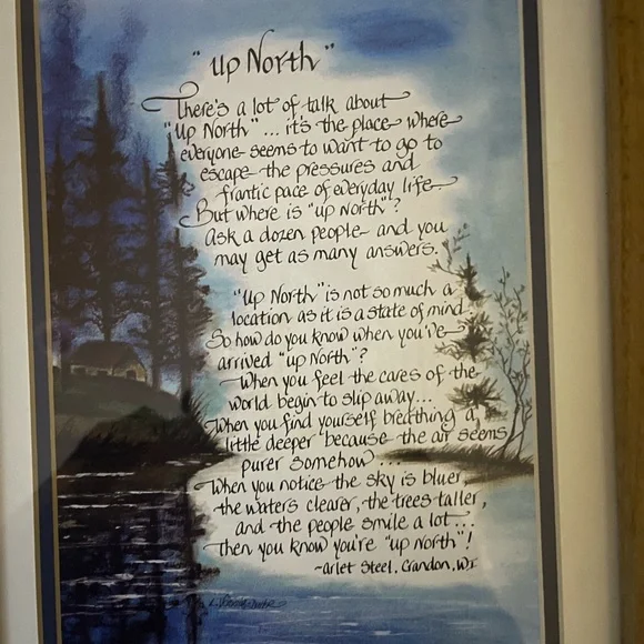 UP NORTH. Custom Framed Art